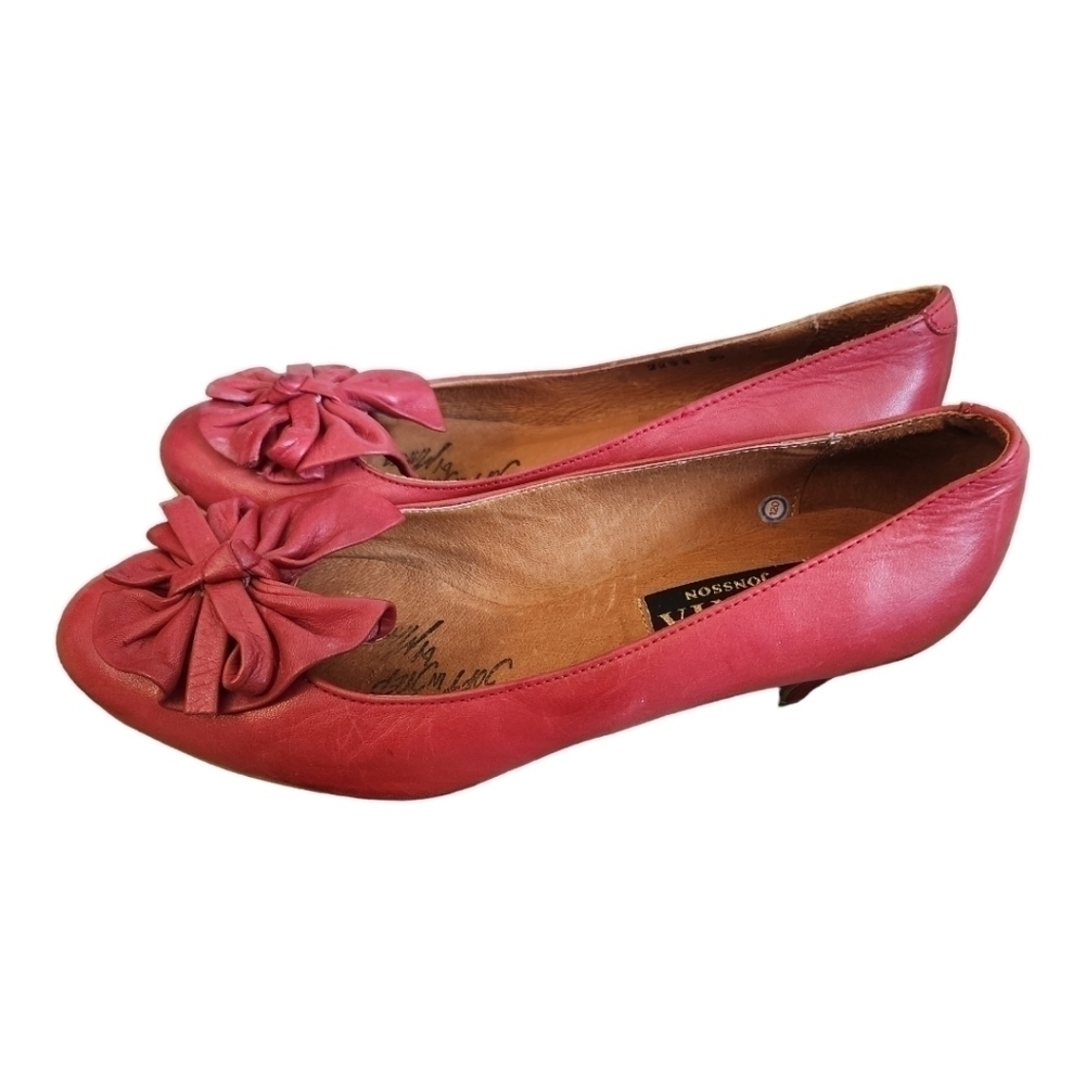 MARTA Jonsson red, leather kitten heel size 39, 7.5